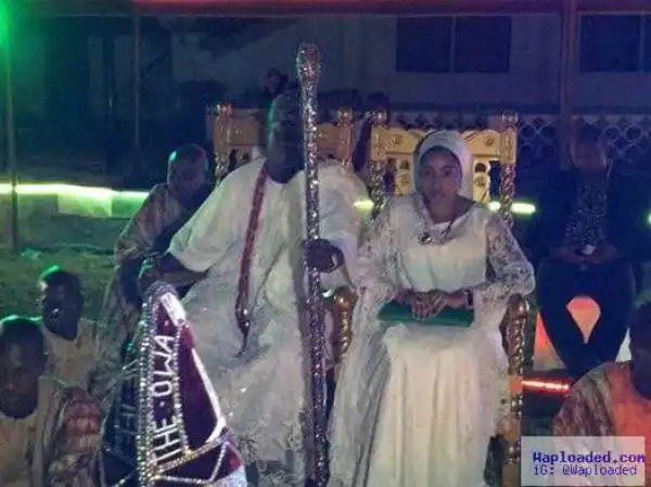 Photo: Ooni of Ife and his Olori pictured looking glorious at a dinner